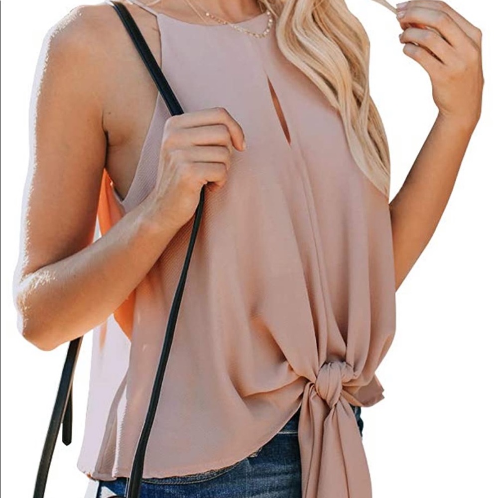 NWOT Front Tie Blouse